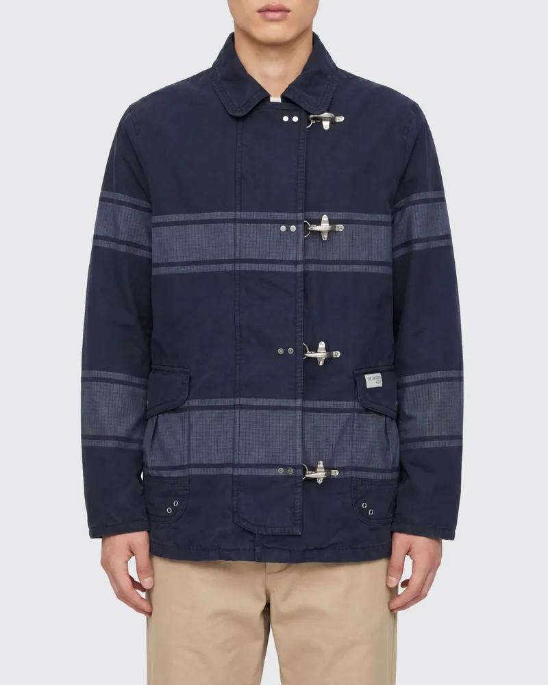 Fay Gestreifte Baumwolljacke Navy