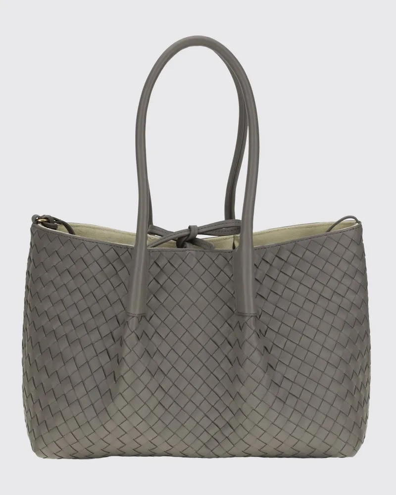 Bottega Veneta Pinacoteca Schultertasche von aus geflochtenem Kalbsleder Grau