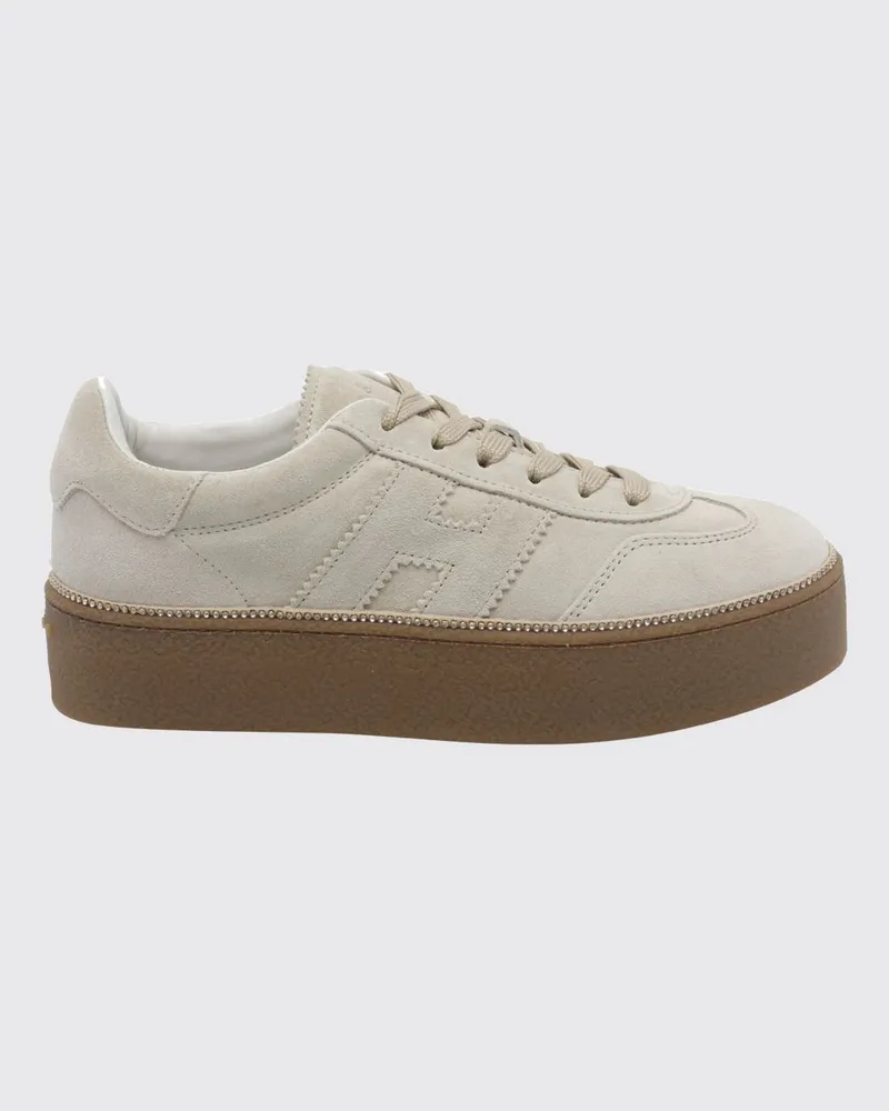 Hogan Cool Wildleder-Plateau-Sneaker mit H-Logo Sand