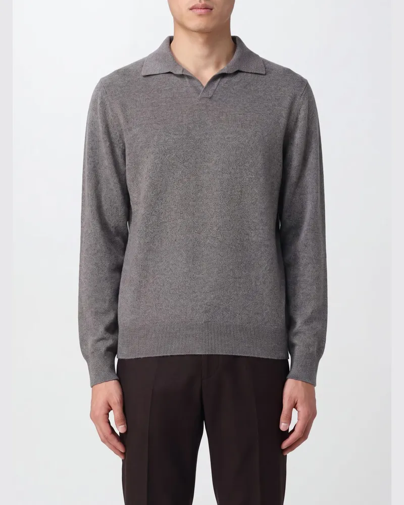 Brunello Cucinelli Langärmeliges V-Ausschnitt-Polo von aus 100 % Kaschmir Military
