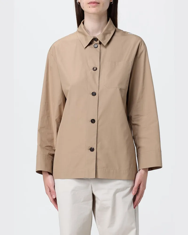 Max Mara Lässiges Baumwollhemd Beige