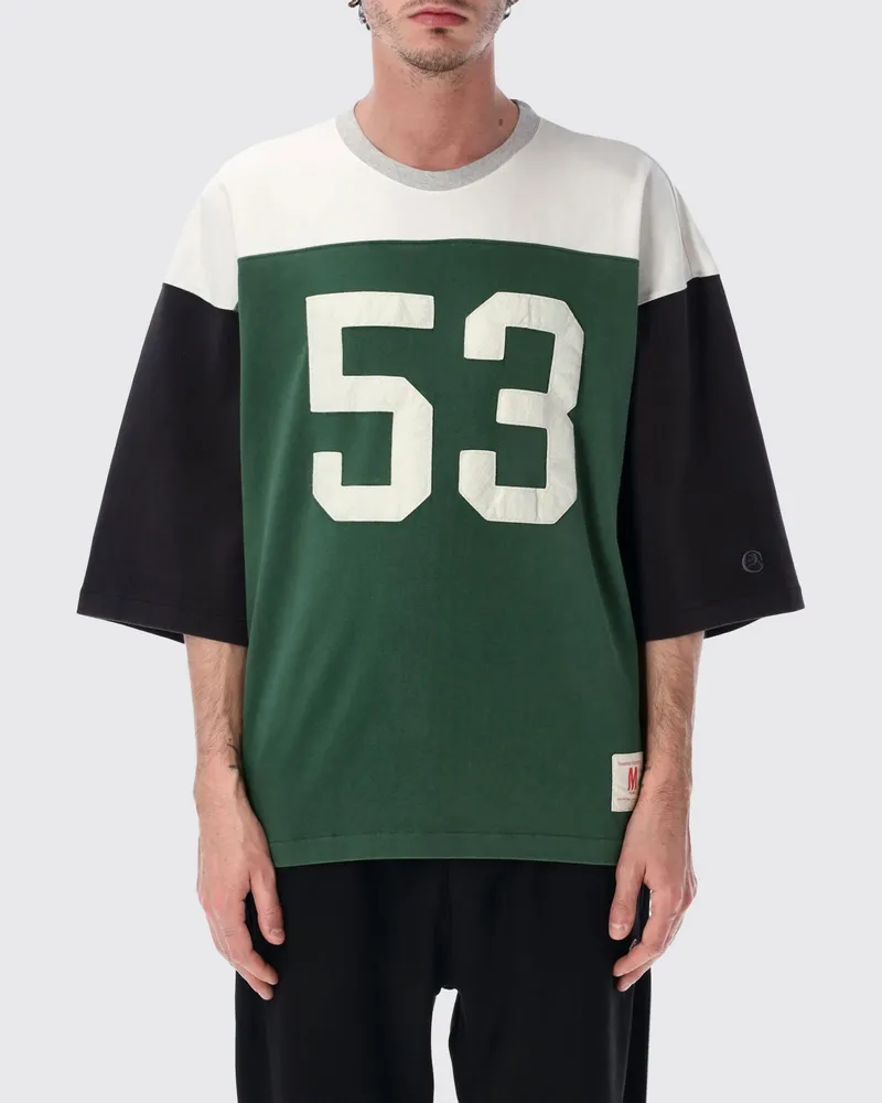 Champion Locker geschnittenes Baumwoll-T-Shirt mit abstraktem Print und Kontrastlogo Grün
