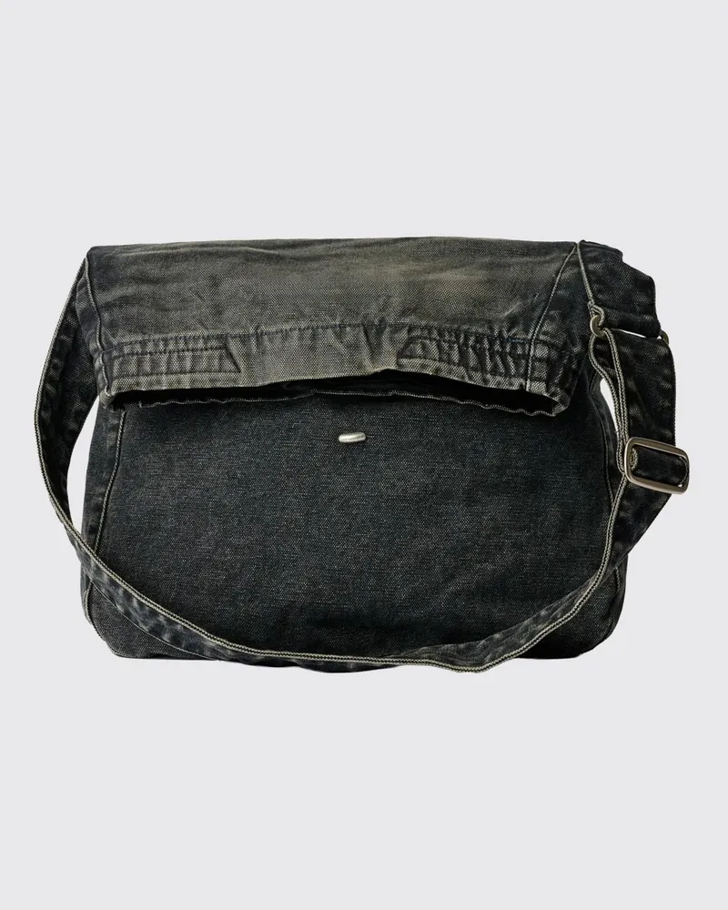 Our Legacy Messenger-Tasche aus Baumwolldenim mit oberem Griff Blau