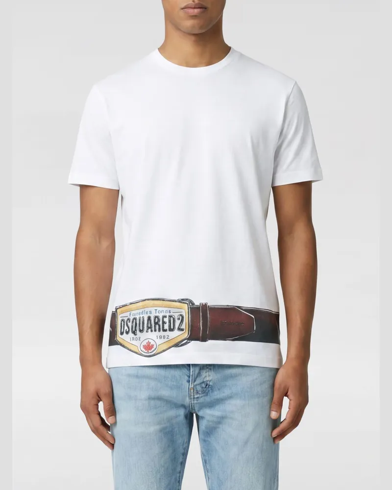 Dsquared2 Baumwoll-T-Shirt mit Logodruck Weiß