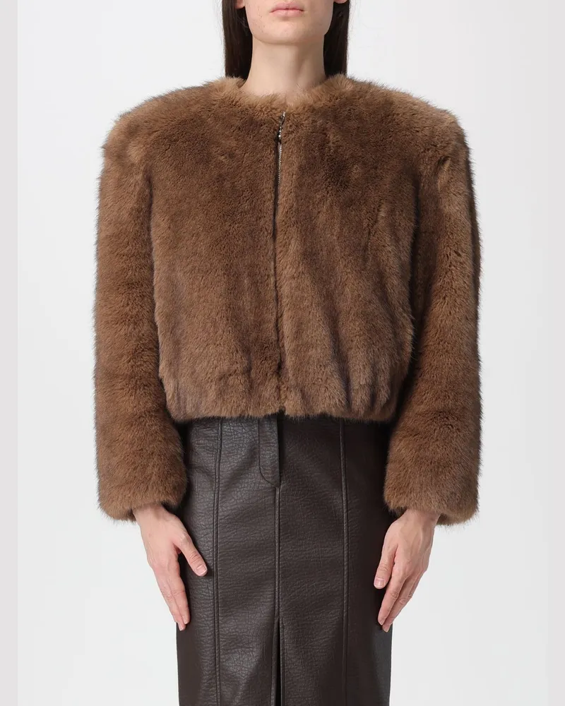 STAND Pelzmantel damen Beige