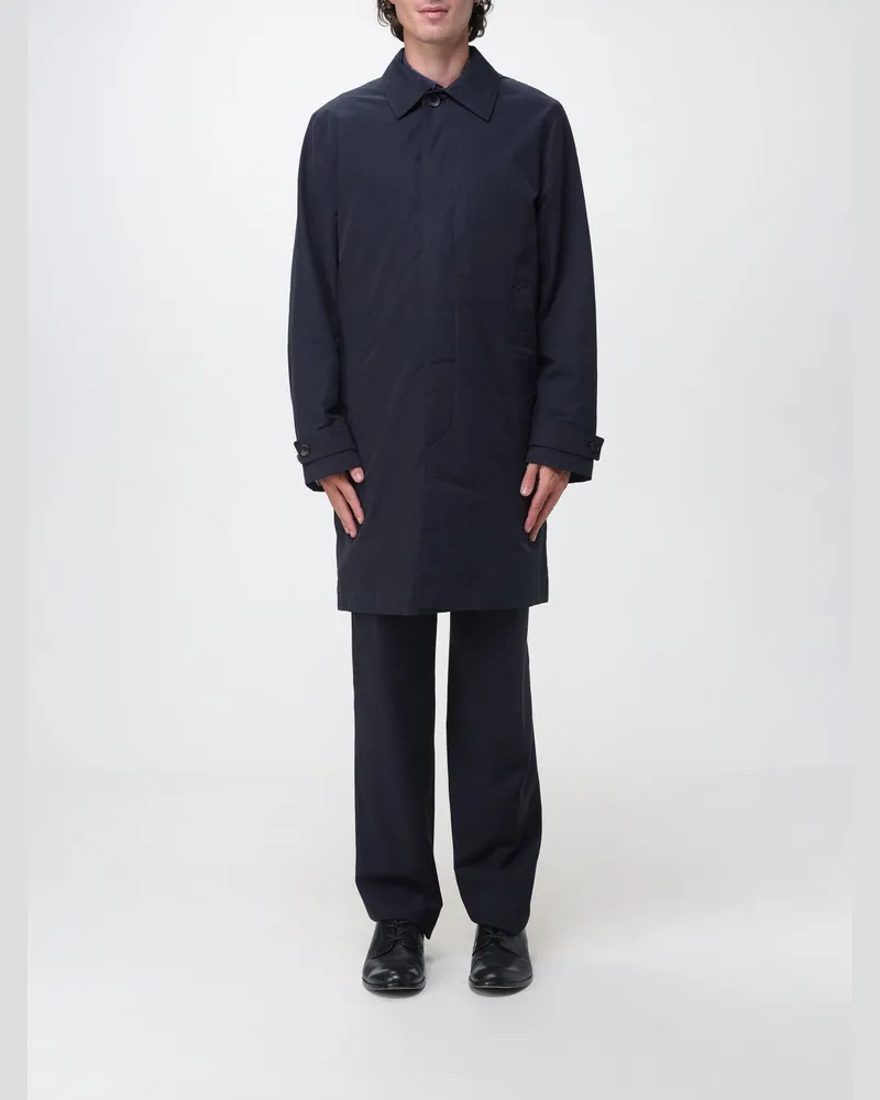 Paul Smith Einreihiger Trenchcoat von aus Baumwoll- und Nylonmischung mit verdecktem Verschluss Navy
