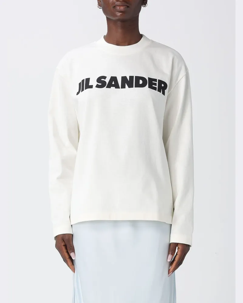 Jil Sander Baumwoll-T-Shirts mit Logo Weiß