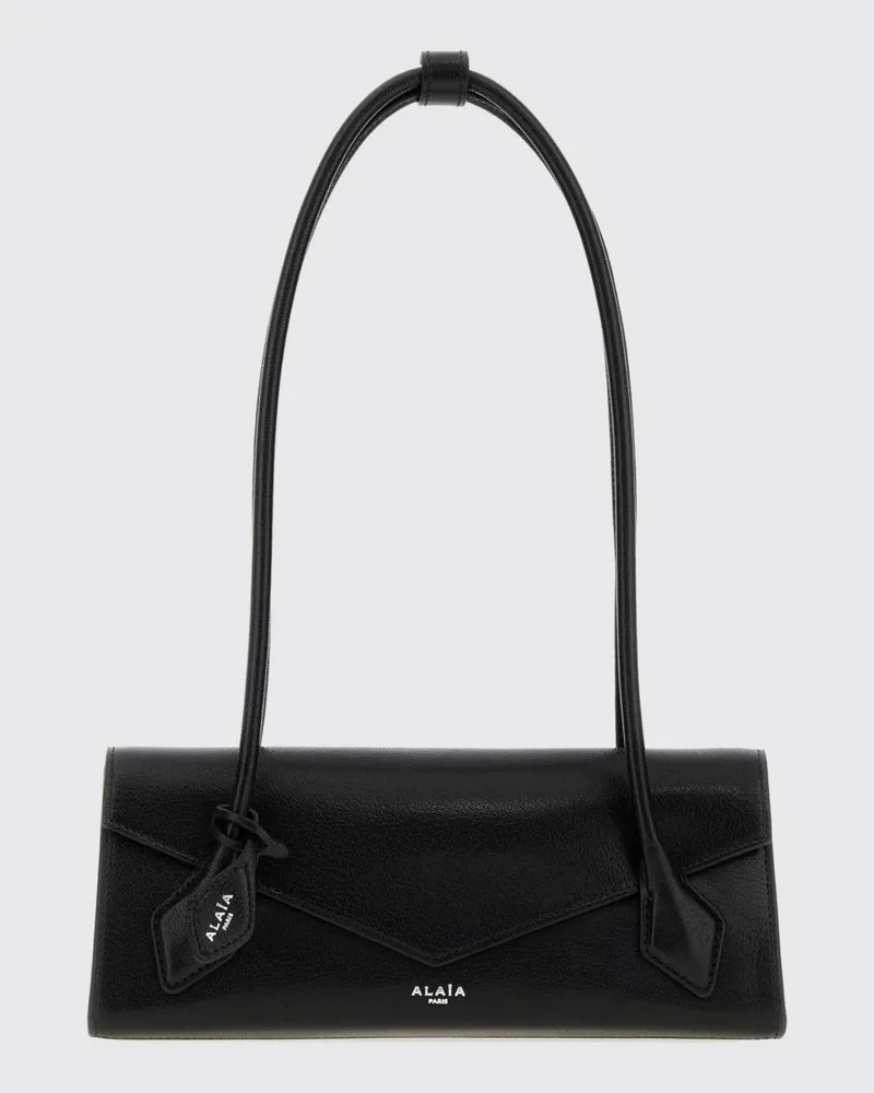 Alaïa Schultertasche Le Teckel aus Lammleder mit Pattenverschluss Schwarz