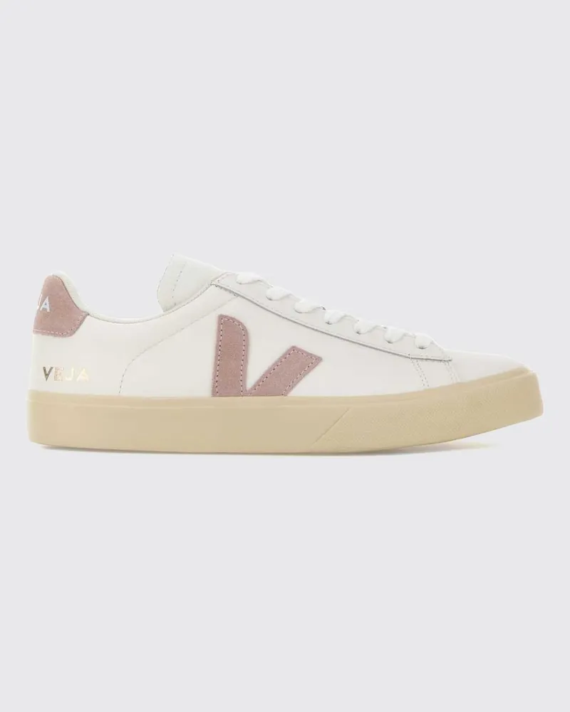 VEJA Campo Sneaker aus nachhaltigem O.T.-Leder mit kontrastierendem V-Logo Weiß