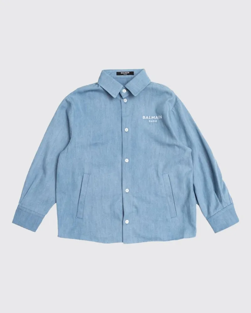 Balmain Baumwollhemd Hellblau