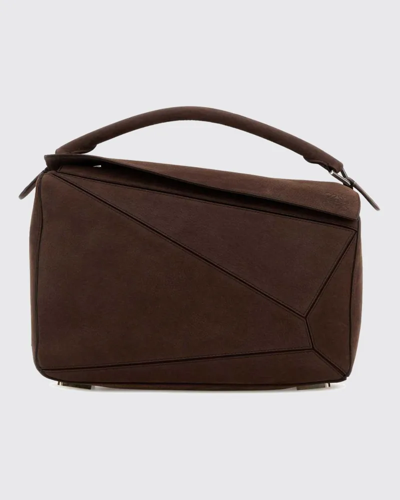 Loewe Puzzle-Tasche aus Wildleder Haselnuss