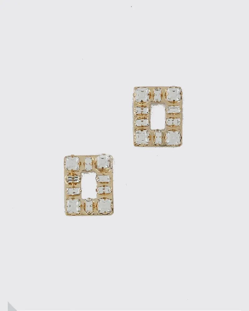 Roger Vivier Rechteckige Hängeohrringe von mit Swarovski-Kristallen Gold