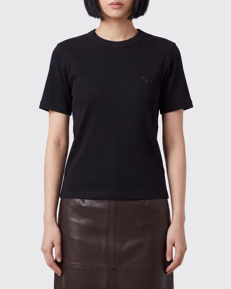 Carhartt WIP Kurzarm-T-Shirt aus Baumwolle mit Rundhalsausschnitt Schwarz