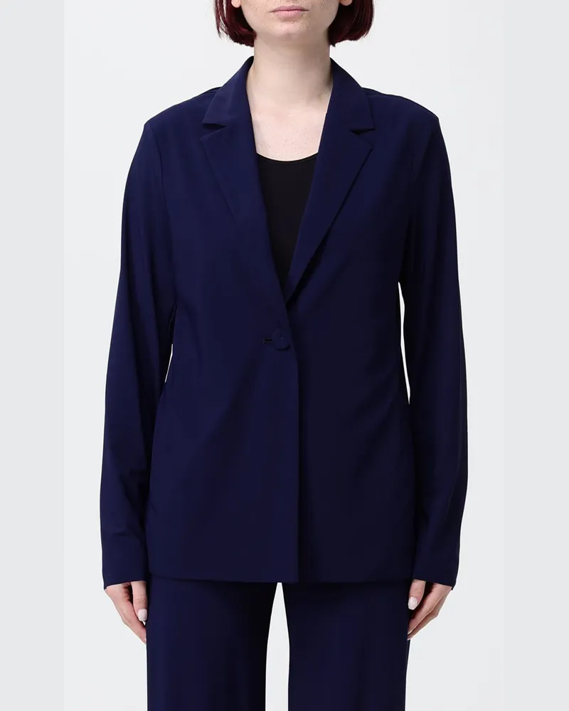 Maliparmi Einreihiger kurzer Jersey-Blazer mit Ein-Knopf-Verschluss Navy