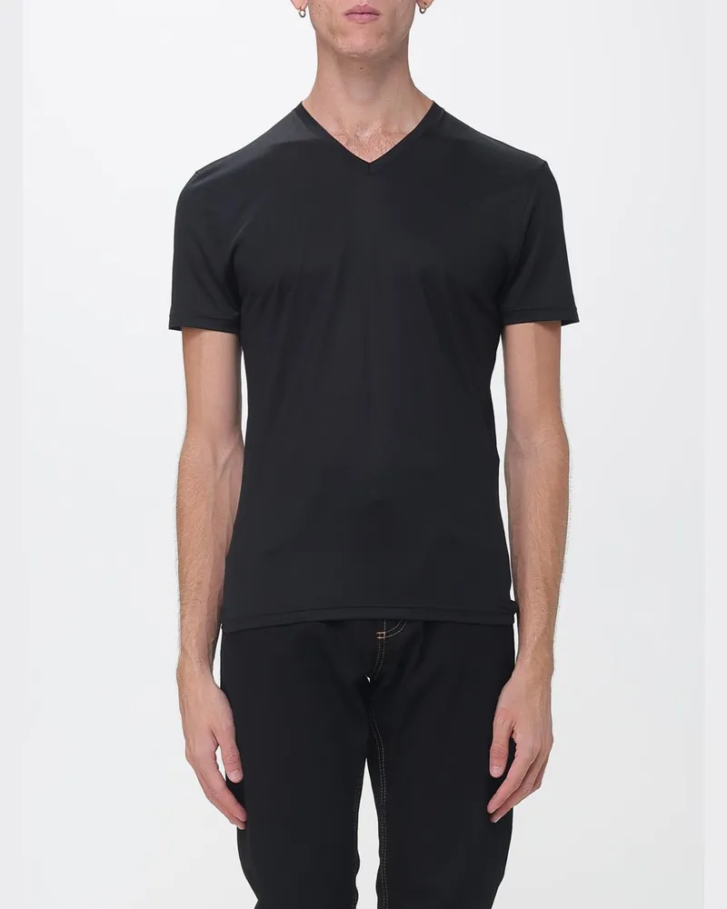Gucci Slim-Fit V-Ausschnitt T-Shirt aus Modal mit kurzen Ärmeln Schwarz