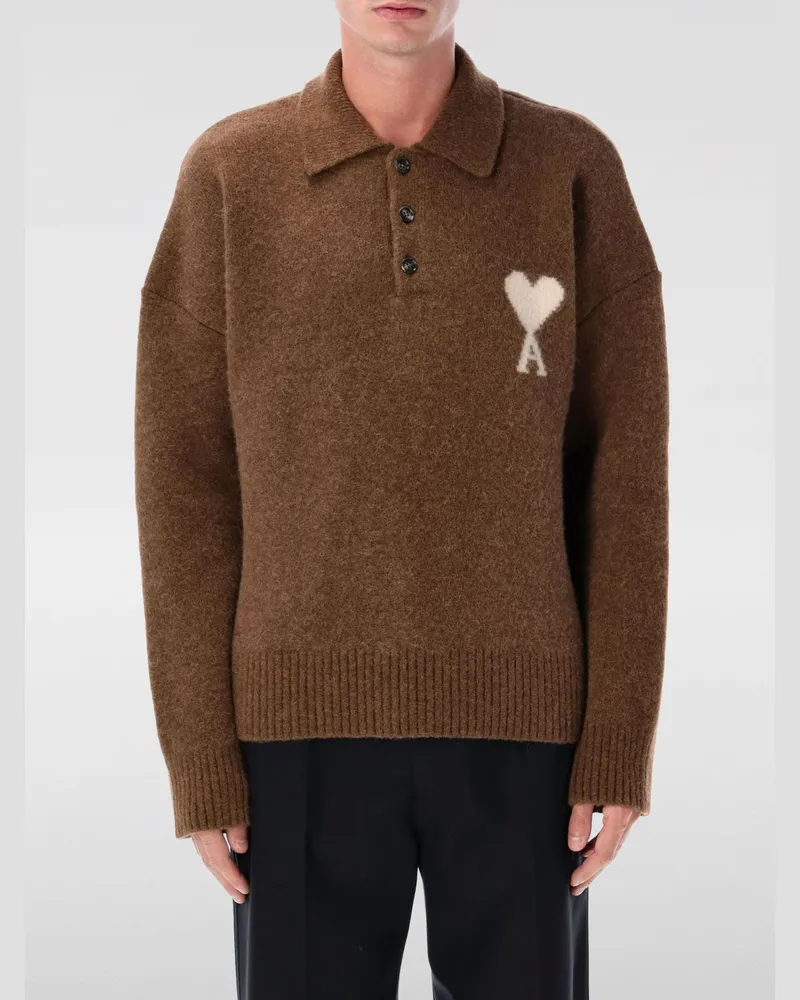 AMI Paris Polo herren Ecru