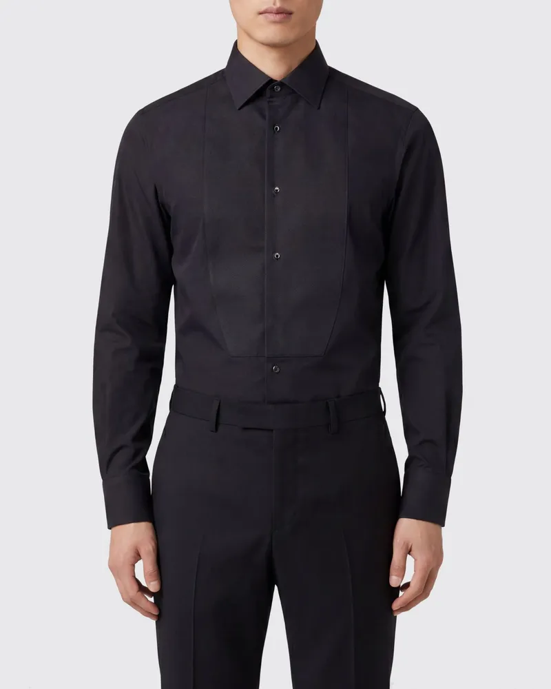 Dolce & Gabbana DOLCE  GABBANA Slim-Fit-Hemd DOLCE & GABBANA aus Baumwollpopeline mit italienischem Kragen Schwarz