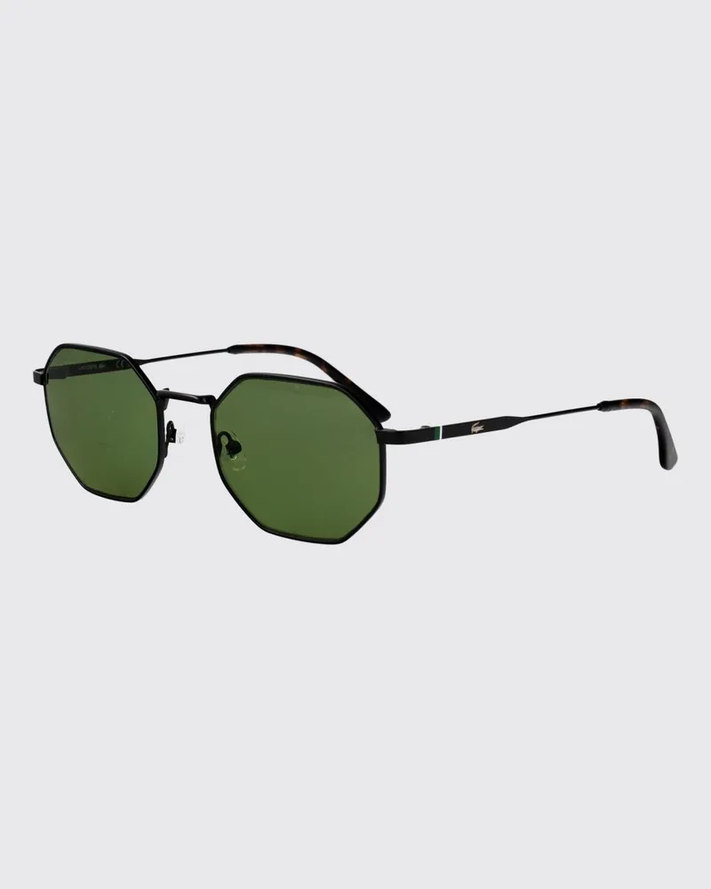 Lacoste Aviator-Sonnenbrille aus Metall von mit Monogramm und verstellbaren Nasenpads Schwarz