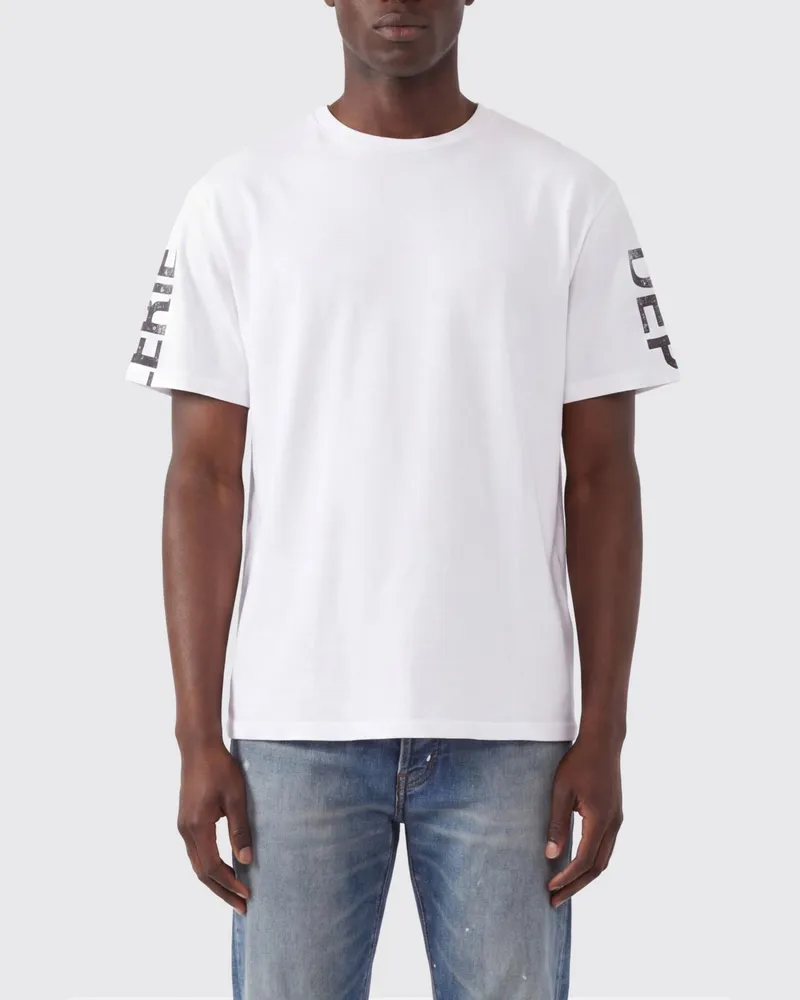 GALLERY DEPT. Baumwoll-T-Shirt von mit kontrastierendem Logo-Print auf Brust und Rücken Weiß