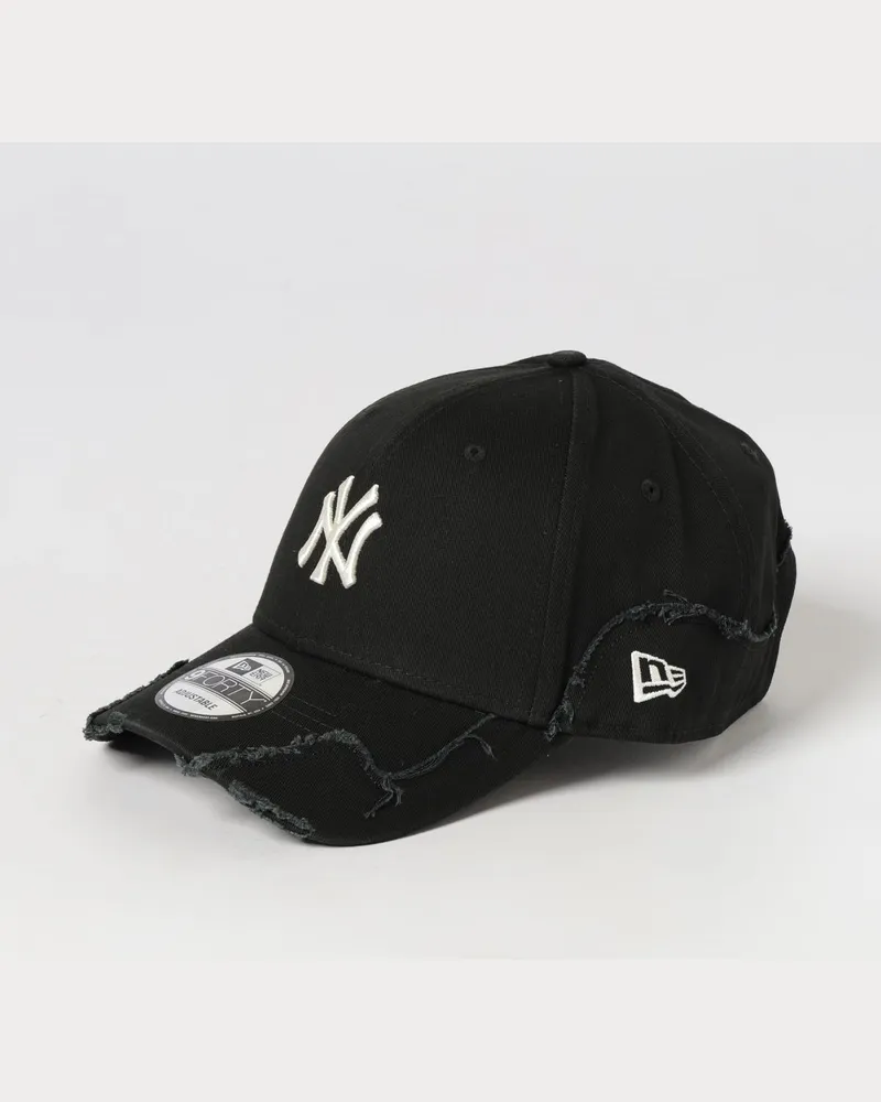 New Era 9FORTY NY Yankees Kappe aus Baumwolle in Distressed-Optik mit Logo Schwarz