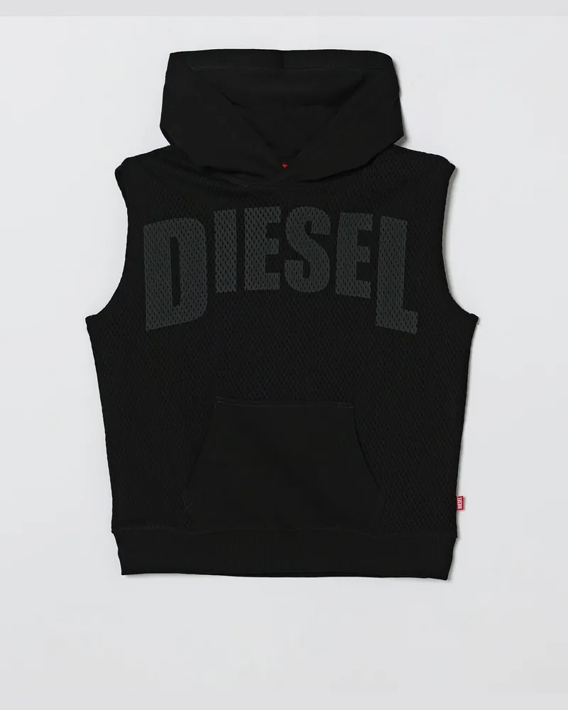 Diesel Baumwoll-Kapuzenpullover mit Logo 78 Schwarz