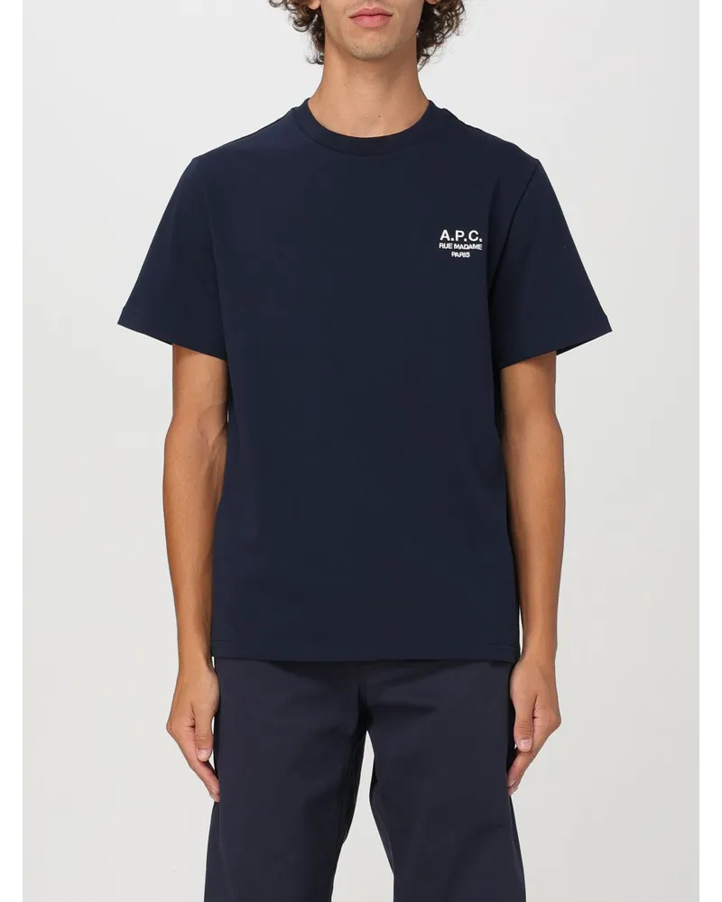A.P.C. T-Shirt mit Mini-Logo Blau