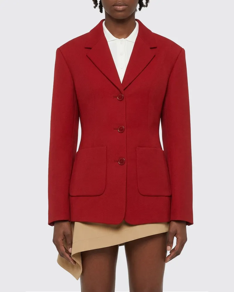 Loewe Einreihiger Blazer aus Wollmischung Rot