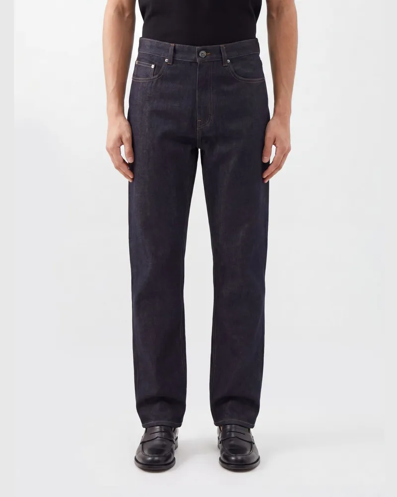 J.W.Anderson Straight-Leg-Jeans mit mittlerer Leibhöhe aus Baumwolldenim Blau