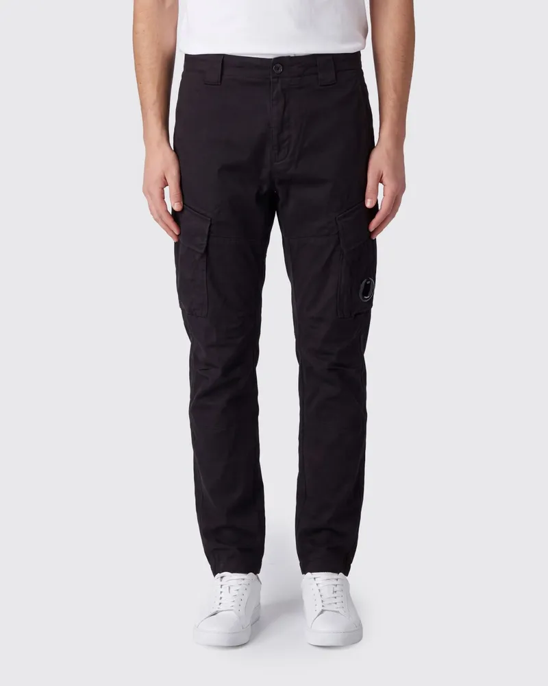 C.P. Company Slim-Fit Cargohose von aus Stretch-Baumwolle mit Logo-Applikation Schwarz