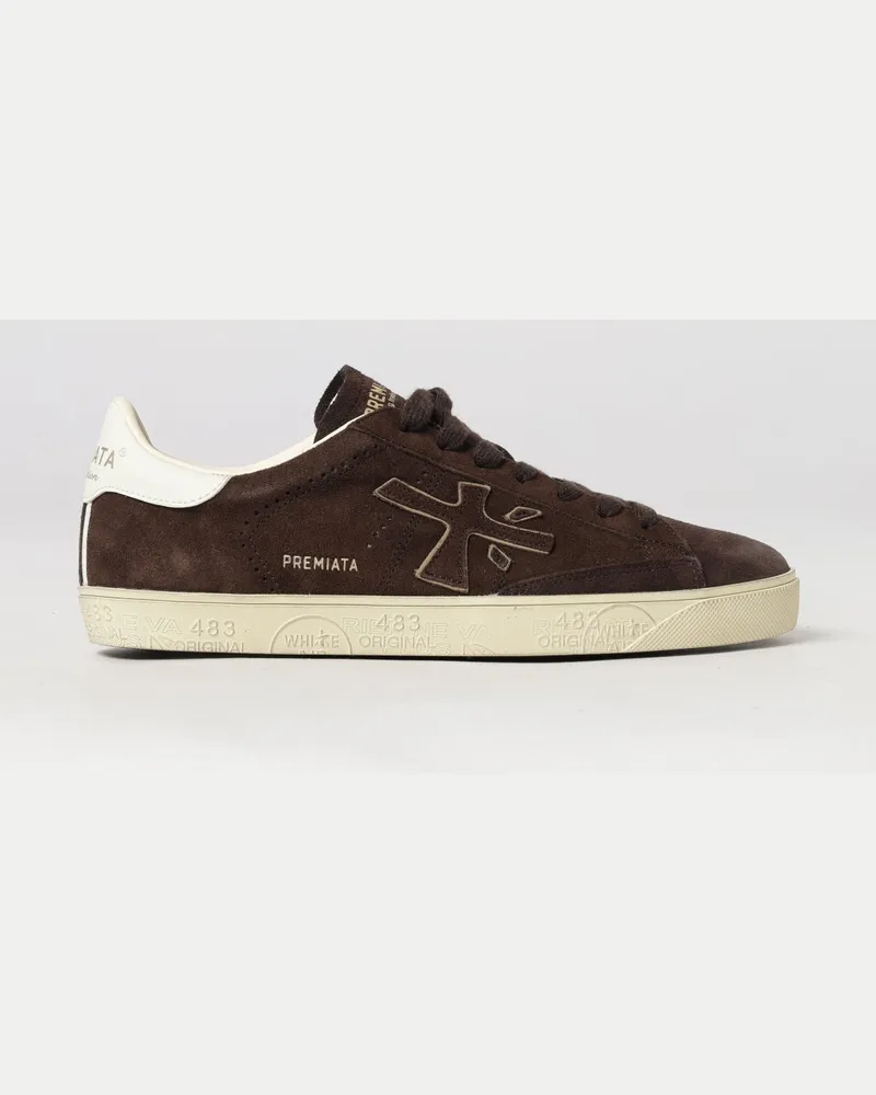 Premiata Steven Sneaker aus Kalbsleder mit kontrastierendem Logo Braun