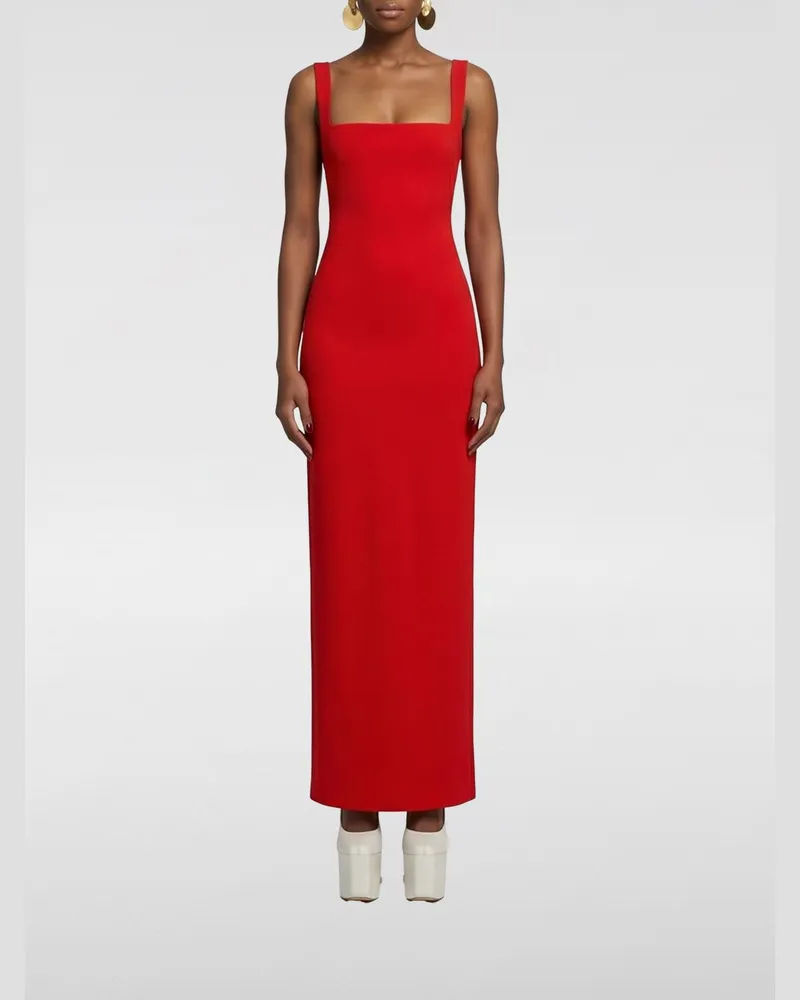 Solace London Langes Crêpe-Kleid Ruby