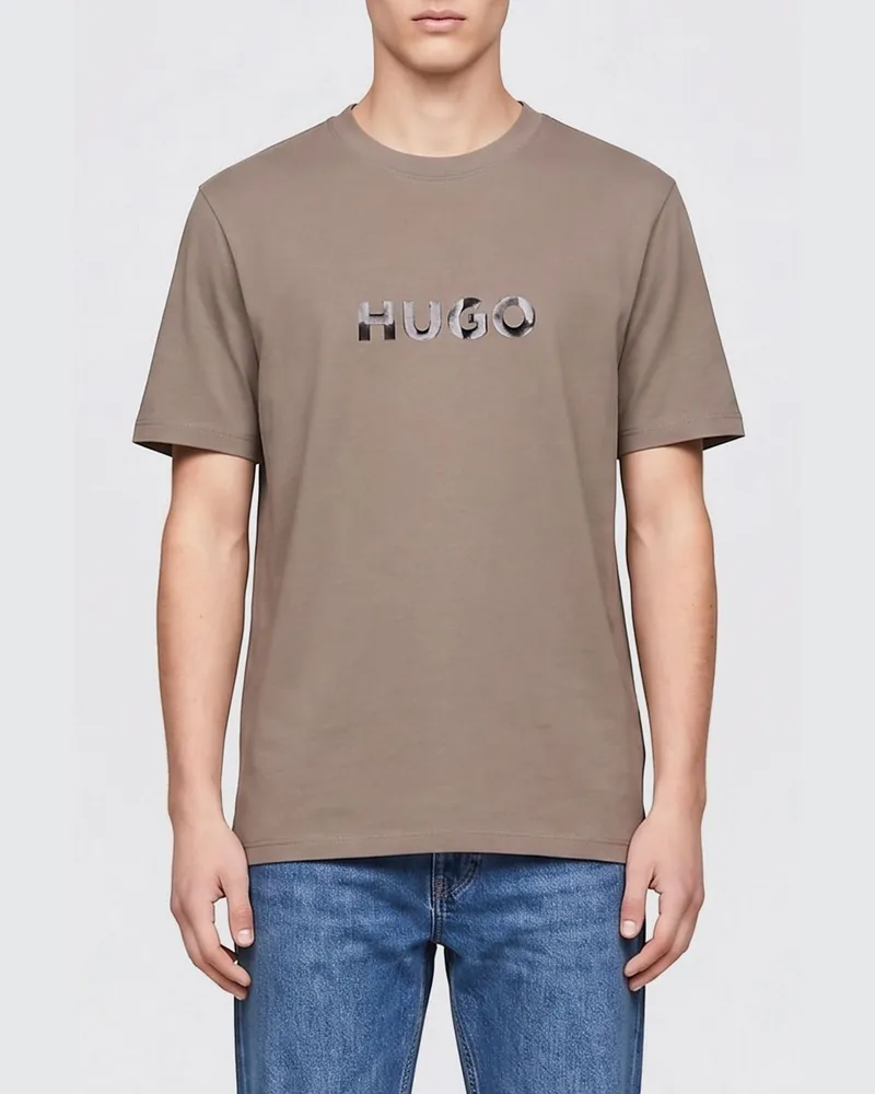 HUGO BOSS Baumwoll-T-Shirt mit Logo Braun