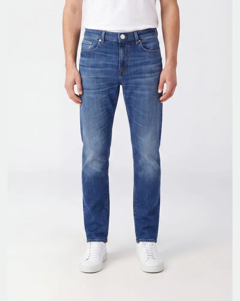 Frame Denim L'Homme Slim Fit Jeans aus Baumwoll-Denim Blau