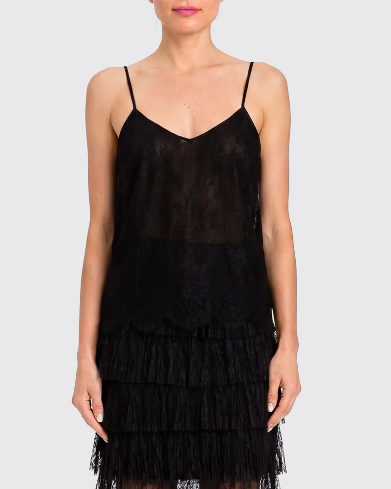 Twin-Set Spitzen-Top Schwarz