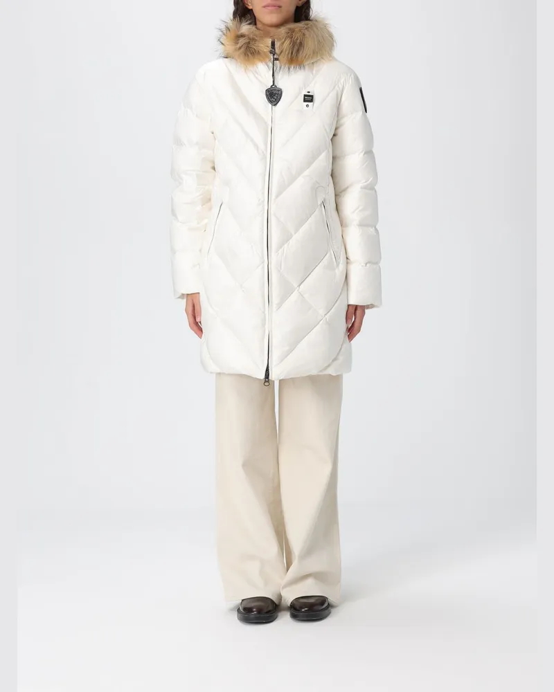 Blauer Jacke damen Weiß