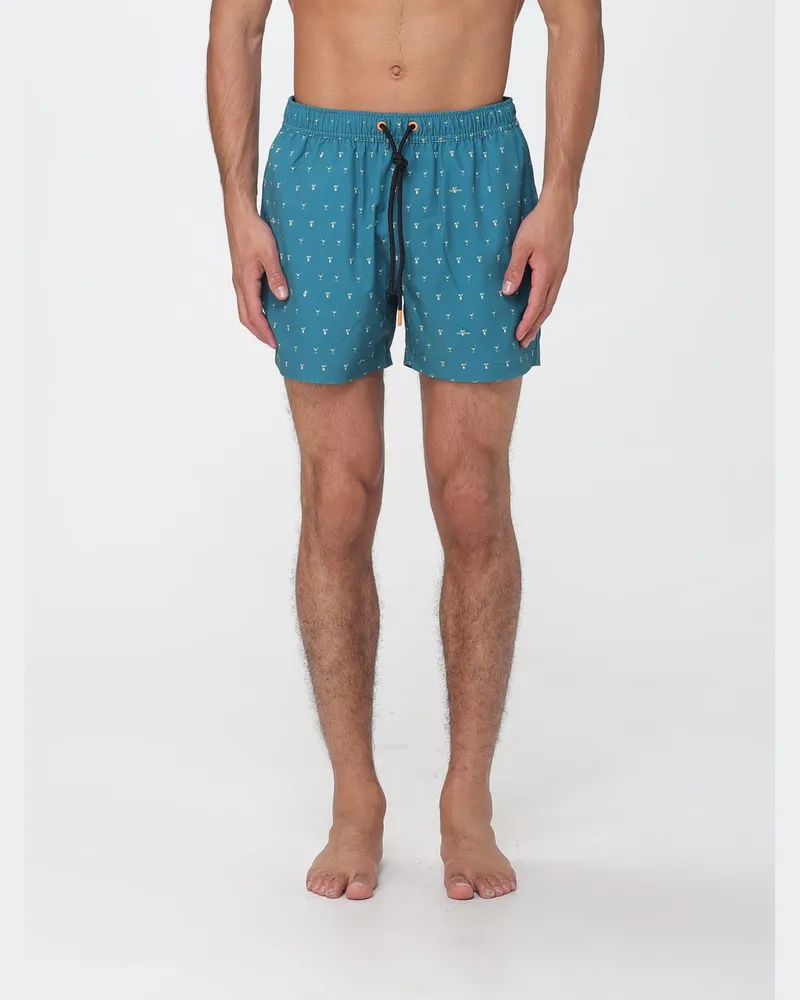 Save The Duck Badeshorts mit Grafikdruck und elastischem Kordelzugbund Grün