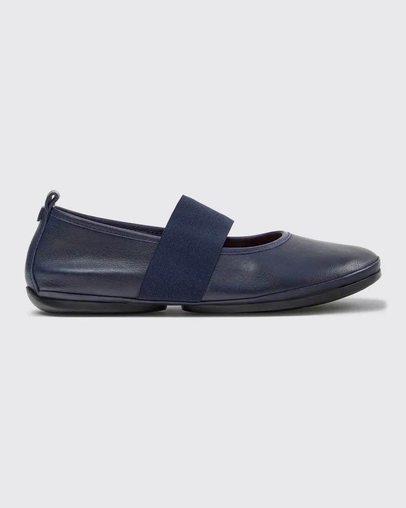 Camper Right Nina Mary-Jane-Ballerinas aus Leder mit elastischen Einsätzen Blau