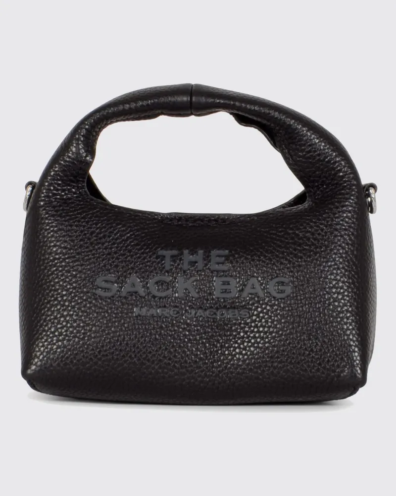 Marc Jacobs The Sack Mini-Henkeltasche von aus gehämmertem Leder mit Pouch Schwarz