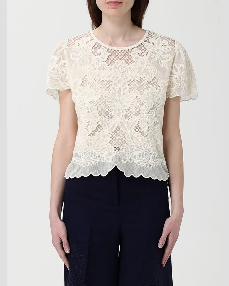 Twin-Set Top damen Weiß