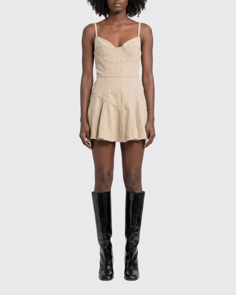 Dsquared2 Baumwoll-Minikleid Beige
