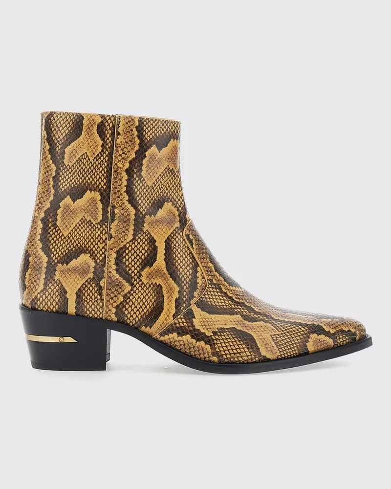 Amiri Western-Stiefeletten aus Leder mit Python-Print und spitzer Zehenpartie Braun