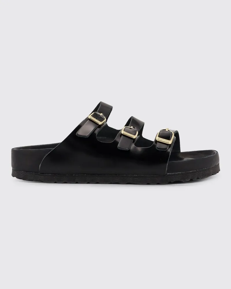 Birkenstock Florida Fresh Sandalen aus gebürstetem Leder Schwarz