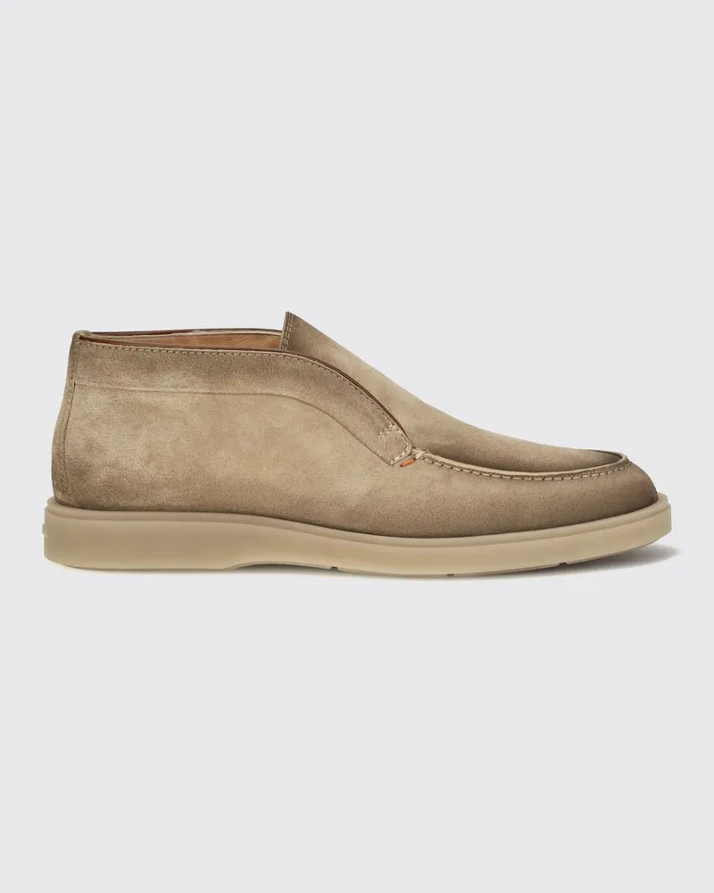 Santoni Chelsea-Boots aus Kalbsveloursleder mit elastischen Einsätzen Braun