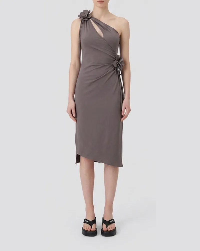 COPERNI Ein-Schulter-Kleid aus Jersey Braun