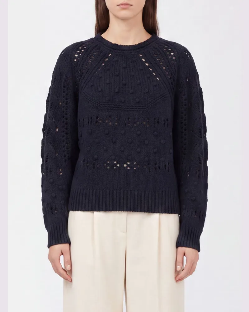 Étoile Isabel Marant Pullover mit Rundhalsausschnitt aus Woll-Baumwoll-Mischung mit Rippbündchen Schwarz