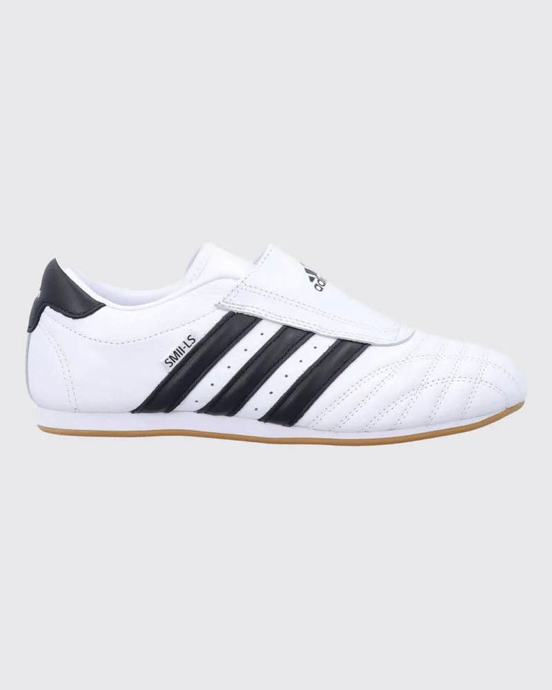 adidas Taekwondo Slip-On-Sneakers aus gestepptem Glattleder Weiß