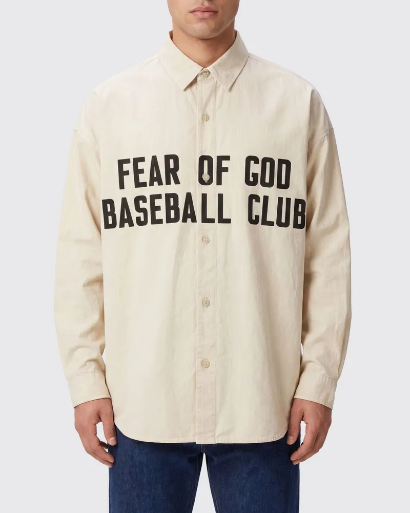 Fear of God Relaxed Fit Baumwollhemd mit Logo und französischem Kragen Natural