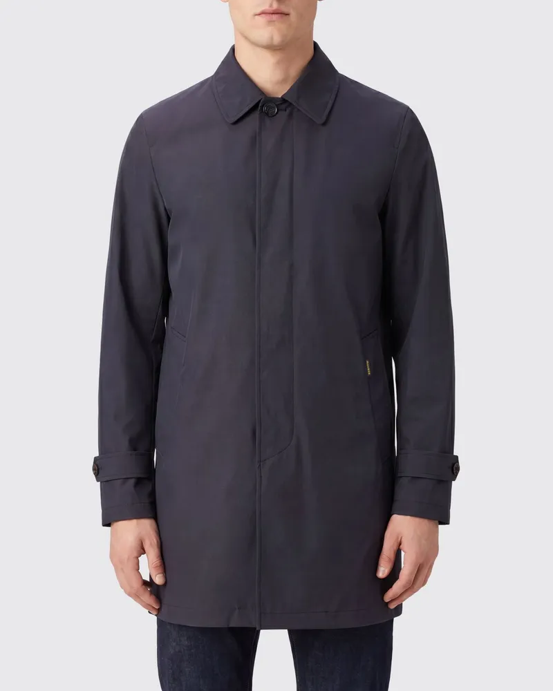 MOORER Leichter Regenmantel aus Polyester Blau