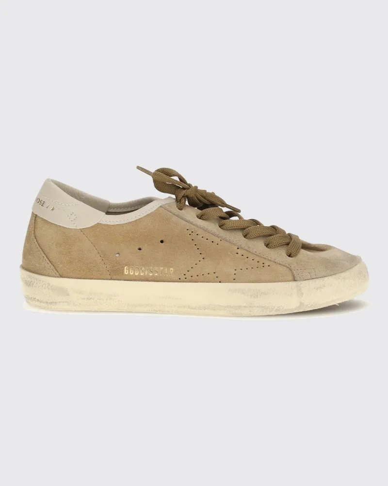 Golden Goose Super-Star Sneaker aus Kalbswildleder mit Used-Effekt Tabak
