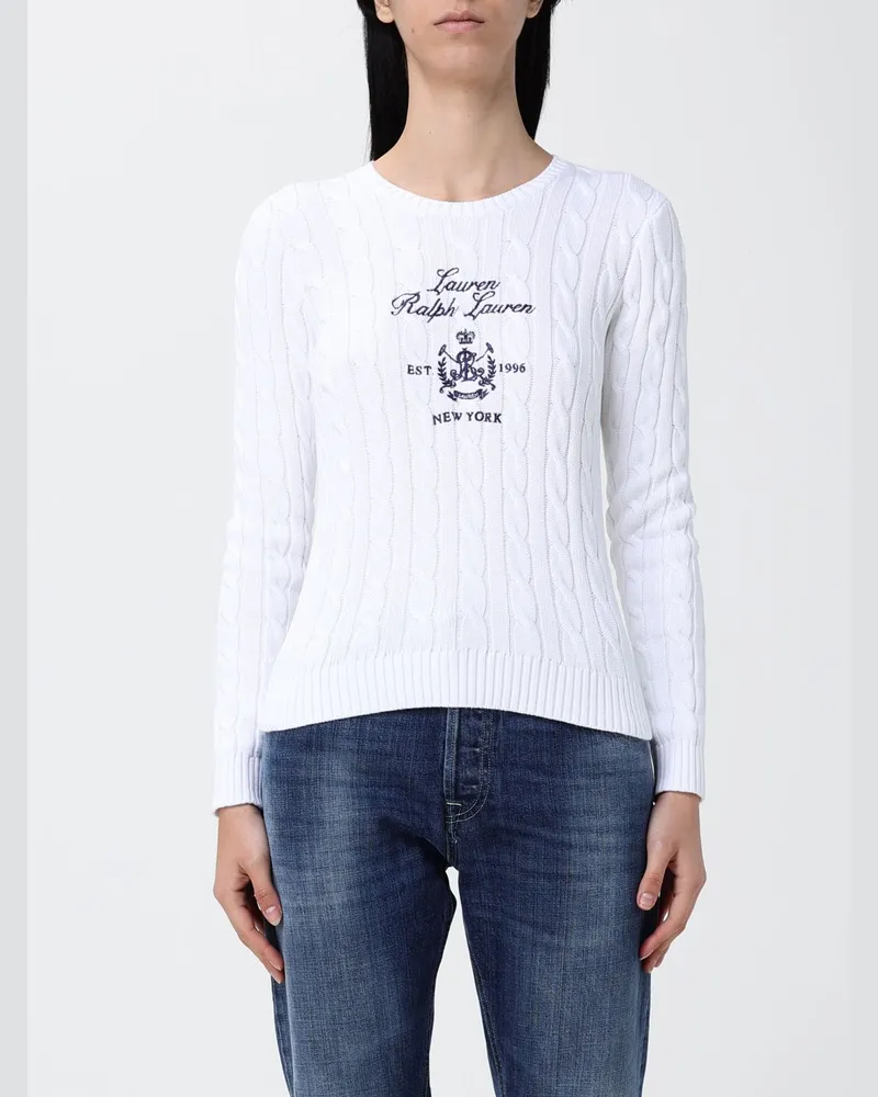 Ralph Lauren Rundhals-Pullover mit Logo Weiß